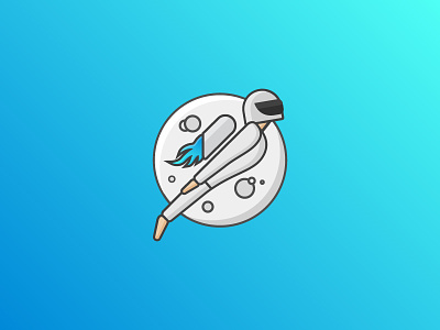 Best Version of Yourself - Astronaut illustration astronaut blue gradient illustration logos moon outline illustrations outline logos