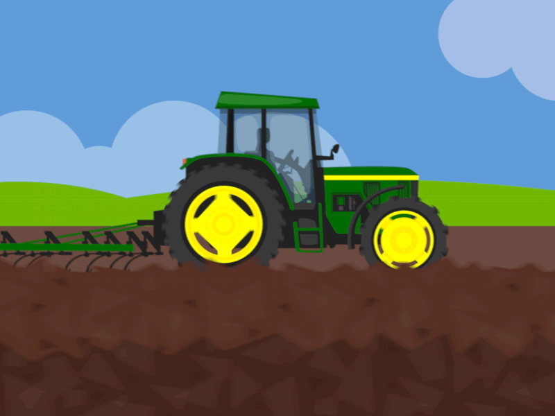 Tractor Animation 2d animated gif animation design flat gif motion graphics tractor yup video yupvideo yupvideo.com