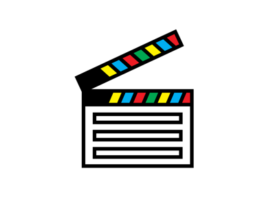 Unused Film Slate Icon colors design film film slate graphic design icon logo slate thick lines