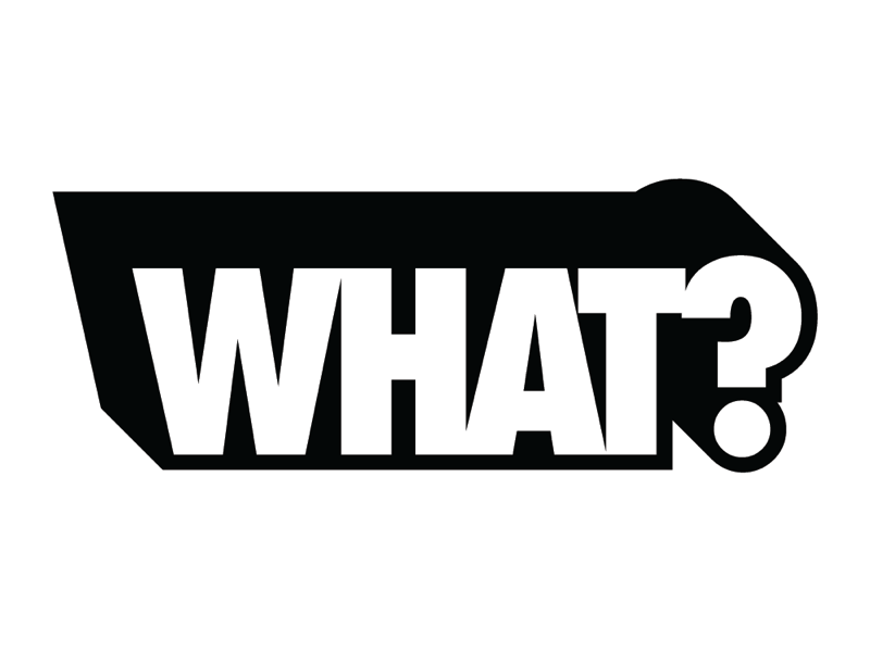 What? type logo clean shadow bold futura what