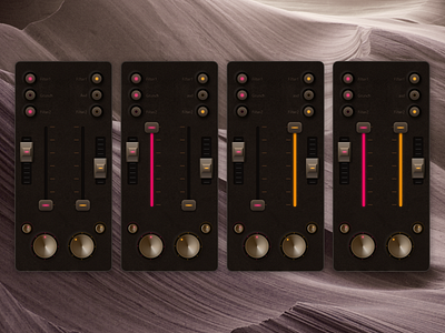Skeuomorphic Sound Panel app control panel design illustration skeuomorphism ui ux