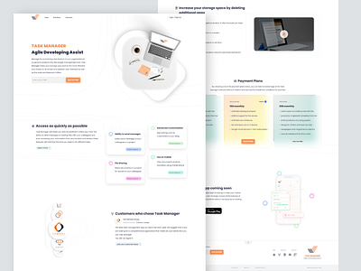 Task Manager Landing Page app branding design illustration landing landing page ui ux web design