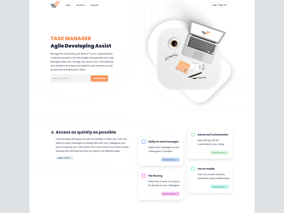 Task Manager app landing page app branding design illustration landing landing page task manager ui ux web design
