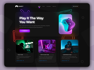 Gaming Platform Landing Page