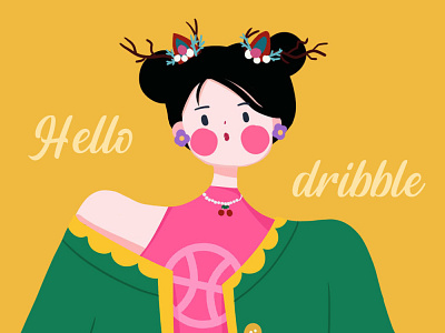 Hello Dribble art artwork digitalart girl hellodribble illustration intagram