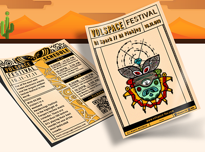 Volspace Festival Flyer design festival flyer illustration illustrator music print vector