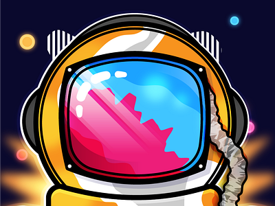 Astronaut Illustration branding design flyer icon illustration illustrator logo typography vector web