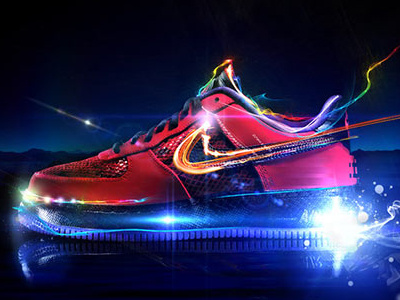 Nike Light footwear illustration lighting effects nike nike shoe nike tick sneaker trainer