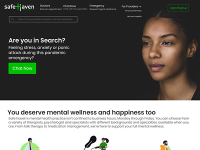 Safe Haven Landing Page