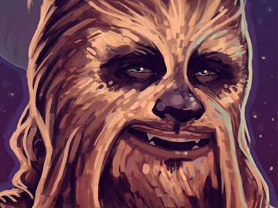 Chewie chewbacca digital portrait star wars wookiee