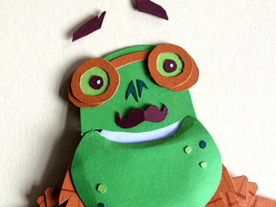 Mr Toad character design design illustration paper construction. paper craft