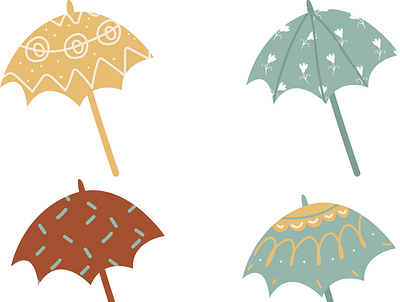Vector umbrella artwork design icon illustrator ornament pattern portrait umbrella vector вектор графический дизайн зонтик орнамаент узор