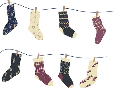 Socks with ornaments and patterns art design graphic illustrations illustrator portrait socks vector вектор вещи носки орнамент