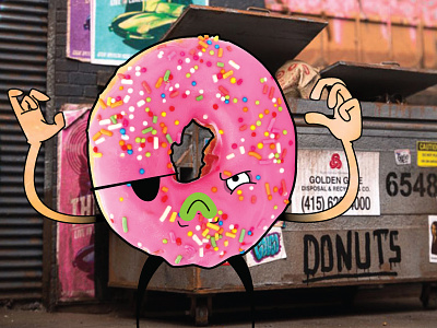 Rude Food Donut donut doughnut illustration pink rude