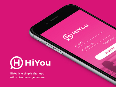 HiYou Chat App UI app chat design messaging messenger mobile pink record social ui ux voice
