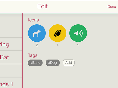Edit - Iteration 1 edit icons tags