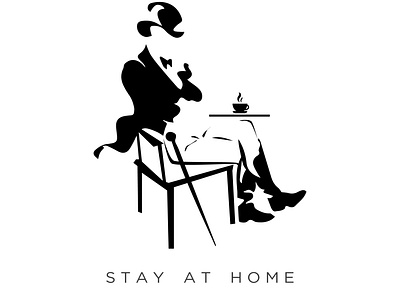 Johnnie Walker Stay-at-home african coronavirus design flat illustration