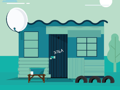 Umjondolo (Slums) design flat illustration vector