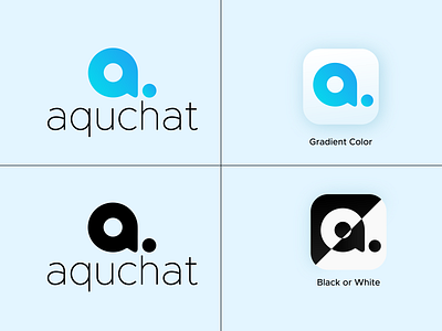 aquchat logo and icon design