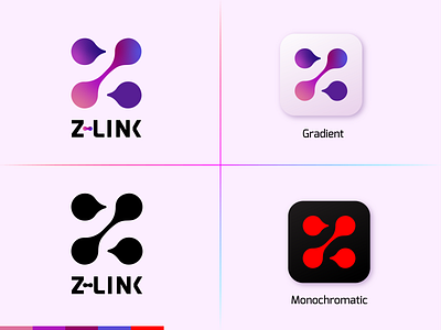 Z Link logo and icon design