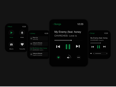 APPLE Watch Music Player UI app dailyui design music player ui