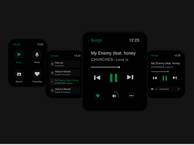 APPLE Watch Music Player UI