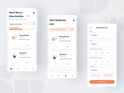 Medication Scheduler design medical medication medicine mobile scheduler ui uiux ux