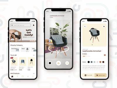 AR Furniture application design mobile uiux ux