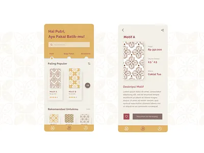 E-Commercial for selling Batik design mobile uiux