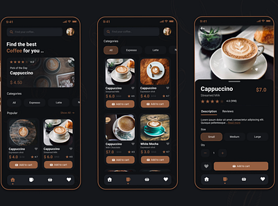 Coffee Now app app design coffee coffee app design minimal ui ux