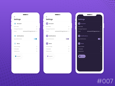 Daily UI - 007 007 settings