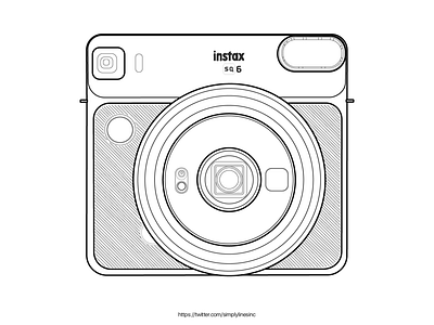 Instax Line Art adobe camera fiverr illustration illustrator lineart photos vector