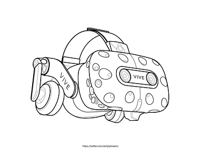 HTC VIVE adobe download fiverr illustration illustrator lineart vector