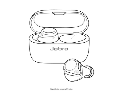 Jabra Wireless Earphones adobe fiverr illustration illustrator lineart technology vector wireless