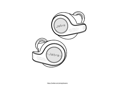 Jabra Wireless Earphones adobe fiverr illustration illustrator lineart vector wireless