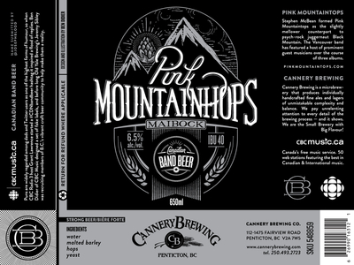 Pink Mountainhops beer label hand lettered illustration typography