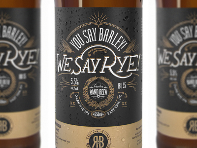 R&B Bottle beer label hand lettered illustration packaging typography