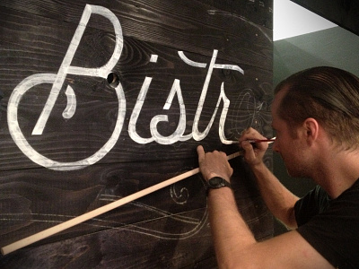 Bistro hand lettered logo sign sign painter