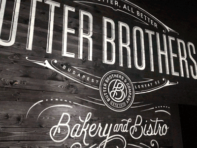 Butter Brothers Wall bakery branding hand lettering mural sign painter typography
