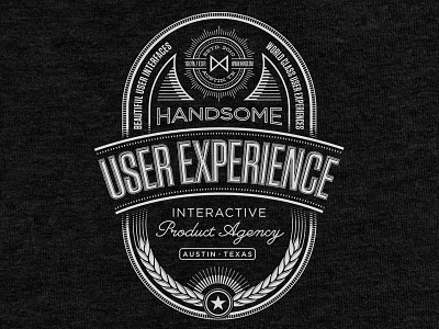 Handsome UX badge beer crest label t shirt