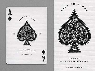 Ace of Spades design filigree illustration linework playing cards typography