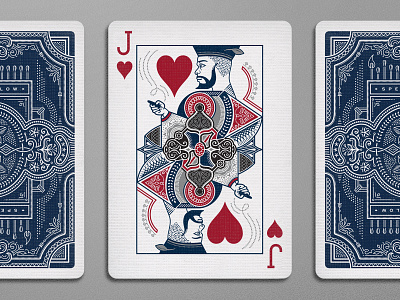 Jack of Hearts illustration ornate patterns playing cards