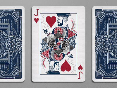 Jack of Hearts illustration ornate patterns playing cards