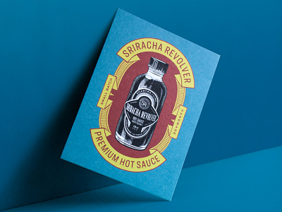 Sriracha Revolver branding illustration label logo packaging typography
