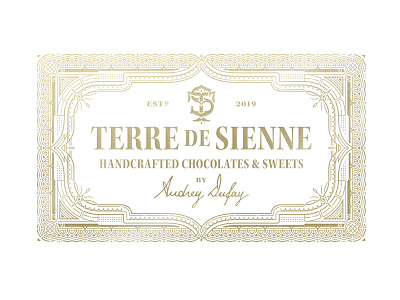 Terre de Sienne branding chocolate logo monogram ornate packaging typography