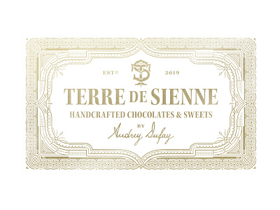 Terre de Sienne branding chocolate logo monogram ornate packaging typography