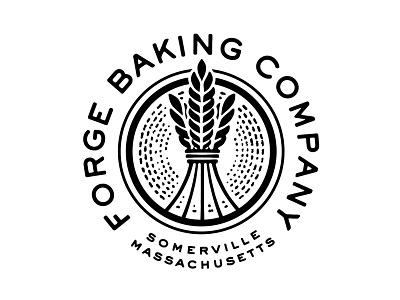 Forge Baking Co badge bakery branding illustration logo