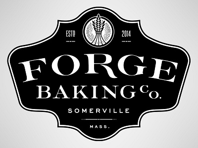 Forge badge bakery branding crest illustration logo