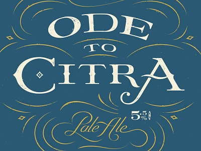 Ode to Citra beer brewery label lettering typography