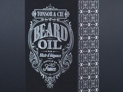 Beard Oil foil lettering packaging typography